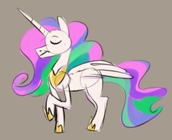 Size: 1236x1008 | Tagged: safe, artist:single purpose, princess celestia, alicorn, pony, g4, solo, style emulation