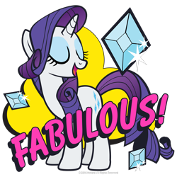 Size: 1500x1500 | Tagged: safe, rarity, g4, official, 2016, cafepress, diamond, fabulous, simple background, solo, stock vector, text, transparent background