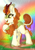 Size: 2894x4093 | Tagged: safe, artist:julunis14, autumn blaze, kirin, g4, sounds of silence, a kirin tale, cloven hooves, cute, female, high res, leonine tail, open mouth, outdoors, pointing at self, rain, rainbow, raised hoof, scene interpretation, signature, singing, solo, tail, unshorn fetlocks