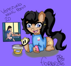 Size: 2048x1883 | Tagged: safe, artist:jgarcia__0, oc, human, pony, blue background, ponified, simple background, solo, venezuela
