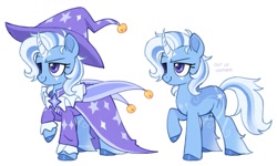 Size: 1167x702 | Tagged: safe, artist:oddysies, trixie, pony, unicorn, g4, alternate name, curved horn, horn, redesign, simple background, smiling, solo, white background