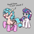 Size: 280x280 | Tagged: safe, artist:somethingatall, cozy glow, princess flurry heart, alicorn, pegasus, pony, g4, clothes, dialogue, duo, eyes closed, female, filly, flurry heart is not amused, foal, folded wings, gray background, horn, older, older flurry heart, open mouth, raised hoof, simple background, smiling, socks, speech bubble, text, unamused, wings