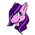 Size: 487x487 | Tagged: artist needed, safe, earth pony, pony, blue eyes, eye clipping through hair, hair over one eye, icon, purple hair, simple background, solo, transparent background