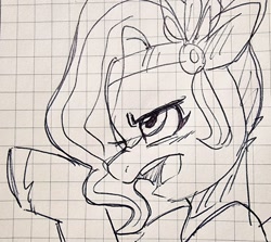 Size: 1024x915 | Tagged: safe, artist:maren, pipp petals, pegasus, pony, g5, angry, female, graph paper, mare, open mouth, raised hoof, solo, teeth, traditional art