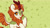 Size: 1920x1080 | Tagged: safe, artist:shelti, edit, autumn blaze, kirin, g4, abstract background, cloven hooves, colored pupils, female, green background, hoof heart, looking at you, pointing at self, signature, simple background, solo, standing, underhoof, wallpaper, wallpaper edit