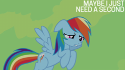 Size: 2000x1125 | Tagged: safe, edit, edited screencap, editor:quoterific, screencap, rainbow dash, pegasus, pony, daring don't, g4, solo