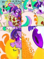 Size: 3000x4000 | Tagged: safe, artist:ja0822ck, princess celestia, twilight sparkle, alicorn, pony, g4, crown, duo, jewelry, regalia, scroll, twilight sparkle (alicorn)