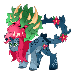 Size: 4969x4873 | Tagged: safe, artist:crazylooncrest, artist:crazysketch101, oc, oc only, oc:collet florenza, original species, plant pony, pony, unicorn, plant, simple background, solo, transparent background