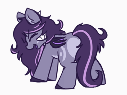 Size: 800x603 | Tagged: safe, artist:rivibaes, oc, oc only, oc:imiya, dracony, dragon, hybrid, pony, animated, butt, butt shake, eyes closed, female, filly, foal, heart, heart butt, heart mark, horns, plot, simple background, solo, white background