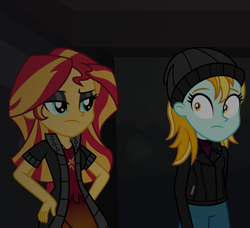 Size: 6306x5754 | Tagged: safe, artist:emeraldblast63, lightning dust, sunset shimmer, human, comic:the tale of two sunsets, equestria girls, g4, duo, duo female, equestria girls-ified, female, human sunset