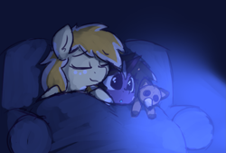 Size: 1781x1206 | Tagged: safe, artist:rivibaes, oc, oc:orange cream, oc:rivibaes, pony, unicorn, blanket, couch, female, filly, foal, mare, mother and child, mother and daughter, plushie, snuggling, watching tv