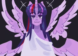 Size: 2048x1479 | Tagged: safe, artist:dmitrymemovznok, twilight sparkle, alicorn, seraph, seraphicorn, anthro, g4, female, multiple wings, solo, twilight sparkle (alicorn)