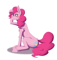 Size: 2540x2688 | Tagged: safe, artist:twotail813, pinkie pie, earth pony, pony, g4, female, high res, simple background, sitting, smiling, solo, white background