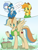 Size: 1941x2557 | Tagged: safe, artist:pledus, braeburn, wind waker, oc, oc:spicy cider, earth pony, pegasus, pony, g4, clothes, commissioner:bigonionbean, cowboy hat, cutie mark, dialogue, dirt, fusion, fusion:spicy cider, goggles, hat, horn, male, shirt, stallion, stetson, thought bubble, uniform, vest, wings, wonderbolts, wonderbolts uniform, writer:bigonionbean