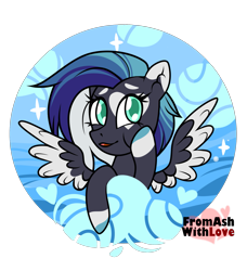 Size: 1821x2000 | Tagged: safe, artist:loverashley, oc, oc only, pegasus, pony, bust, cheek squish, colored wings, commission, ear fluff, eyelashes, female, mare, pegasus oc, simple background, solo, spread wings, squishy cheeks, transparent background, two toned wings, wings, ych result