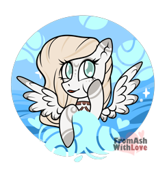 Size: 1950x2000 | Tagged: safe, artist:loverashley, oc, oc only, pegasus, pony, bust, cheek squish, colored wings, commission, ear fluff, eyelashes, female, mare, pegasus oc, simple background, solo, spread wings, squishy cheeks, transparent background, two toned wings, wings, ych result