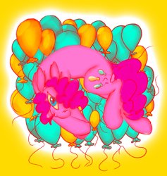 Size: 742x784 | Tagged: safe, artist:carcinisation, pinkie pie, earth pony, pony, g4, balloon, female, solo