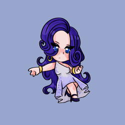 Size: 2000x2000 | Tagged: safe, artist:senpaiispace, rarity, human, g4, blue background, chibi, female, high res, humanized, simple background, solo