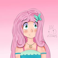 Size: 3000x3000 | Tagged: safe, artist:coffe_draws29, fluttershy, human, g4, female, gradient background, high res, humanized, solo