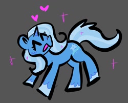 Size: 1024x824 | Tagged: safe, artist:cindercory, trixie, pony, unicorn, g4, eyes closed, female, heart, mare, simple background, solo