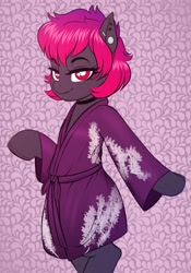 Size: 1242x1770 | Tagged: safe, artist:dibujito, oc, oc:dib, bedroom eyes, clothes, looking at you, piercing, robe, vaguely asian robe