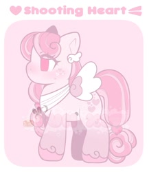 Size: 845x973 | Tagged: safe, artist:bunxl, oc, oc only, oc:shooting heart, pegasus, pony, abstract background, adoptable, female, pegasus oc, watermark