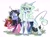 Size: 2048x1535 | Tagged: safe, artist:therumano, pony, unicorn, barbara parker, chest fluff, crossover, diana cavendish, frown, hannah england, leonine tail, little witch academia, ponified, simple background, smiling, standing, tail, unshorn fetlocks, white background