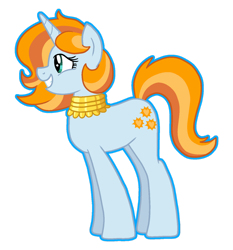 Size: 1280x1372 | Tagged: safe, artist:queertrixie, oc, oc only, oc:golden sun, pony, unicorn, female, horn, magical lesbian spawn, mare, offspring, parent:sunset shimmer, parent:trixie, parents:suntrix, simple background, solo, transparent background, unicorn oc
