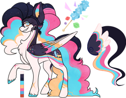 Size: 900x699 | Tagged: safe, artist:velnyx, oc, oc:konpeito, pegasus, pony, female, magical lesbian spawn, mare, offspring, parent:pinkie pie, parent:rainbow dash, parents:pinkiedash, simple background, solo, transparent background