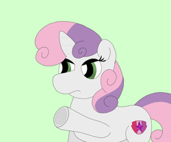 Size: 6048x5036 | Tagged: safe, artist:pinkiepie69, sweetie belle, pony, unicorn, g4, angry, eyeshadow, foal, makeup, solo