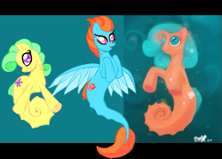 Size: 773x555 | Tagged: safe, artist:pandadox, oc, oc only, merpony, sea pony, seapony (g4), angler seapony, bubble, concept art, dorsal fin, fin wings, fins, fish tail, gills, looking at you, ocean, sea pony oc, seapony oc, smiling, smiling at you, spread wings, swimming, tail, underwater, water, wings