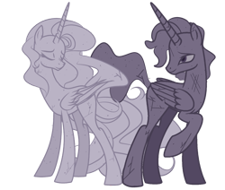 Size: 2656x2256 | Tagged: safe, artist:harmonyvitality-yt, oc, oc only, alicorn, pony, alicorn oc, base used, female, high res, horn, mare, raised hoof, simple background, statue, transparent background, wings