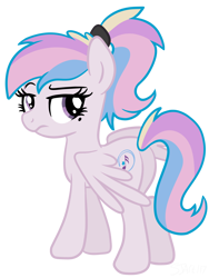 Size: 1768x2357 | Tagged: safe, artist:sjart117, oc, oc only, oc:orient duetta wonder, pegasus, pony, butt, eyebrows, female, freckles, headband, looking back, mare, pegasus oc, plot, ponytail, raised eyebrow, simple background, solo, transparent background