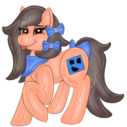 Size: 1000x1000 | Tagged: safe, artist:gray star, oc, oc only, oc:robertapuddin, inflatable pony, :p, art trade, balloon, bow, female, hair bow, inflatable, mare, simple background, solo, tongue out, transparent background