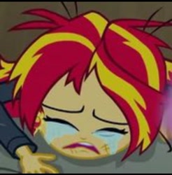Size: 703x713 | Tagged: safe, screencap, sunset shimmer, twilight sparkle, human, equestria girls, g4, my little pony equestria girls, cropped, crying, solo, teary eyes