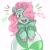 Size: 2048x2048 | Tagged: safe, artist:dmitrymemovznok, minty, earth pony, pony, g3, blushing, cloven hooves, heart, high res, simple background, smiling, solo, unshorn fetlocks, white background