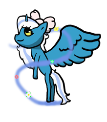 Size: 700x800 | Tagged: safe, artist:kizibe, oc, oc only, oc:fleurbelle, alicorn, pony, alicorn oc, bow, female, flower, hair bow, horn, mare, simple background, solo, transparent background, wings, yellow eyes