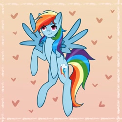 Size: 4000x4000 | Tagged: safe, artist:kaihawkeye, rainbow dash, pegasus, pony, g4, heart, simple background, solo