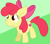 Size: 728x634 | Tagged: safe, artist:cmara, apple bloom, earth pony, pony, g4, female, filly, foal, simple background, smiling, solo