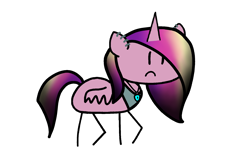 Size: 1924x1265 | Tagged: safe, artist:mystery shore, idw, princess cadance, alicorn, pony, g4, reflections, spoiler:comic, armor, breastplate, ear piercing, earring, evil cadance, evil counterpart, female, gradient mane, in a nutshell, in a nutshell but mirror version, jewelry, mare, mirror universe, piercing, regalia, simple background, solo, stick pony, transparent background