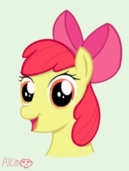 Size: 3400x4500 | Tagged: safe, artist:alcosaurus, apple bloom, earth pony, pony, g4, bust, female, filly, foal, high res, open mouth, portrait, simple background, solo