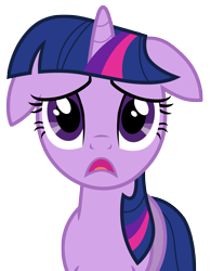 Size: 5862x7500 | Tagged: safe, artist:estories, twilight sparkle, pony, unicorn, g4, the return of harmony, female, floppy ears, mare, oh no, open mouth, simple background, solo, transparent background, unicorn twilight, vector
