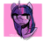 Size: 453x427 | Tagged: safe, artist:bleed-more, twilight sparkle, pony, unicorn, g4, bust, doodle, female, frame, mare, portrait, shadow, signature, solo