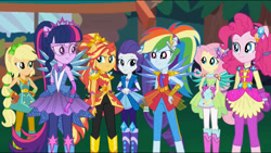 Size: 828x468 | Tagged: artist needed, safe, applejack, fluttershy, pinkie pie, rainbow dash, rarity, sci-twi, sunset shimmer, twilight sparkle, human, equestria girls, g4, boots, cowboy boots, crystal guardian, high heel boots, humane five, humane seven, humane six, shoes, youtube thumbnail