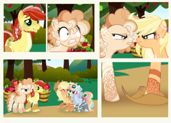 Size: 5192x3720 | Tagged: safe, artist:xxcheerupxxx, applejack, bright mac, pear butter, rainbow dash, earth pony, pegasus, pony, g4, alternate design, base used, female, homophobia, lesbian, male, mare, out of character, ship:appledash, shipping, stallion