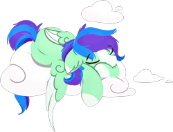 Size: 2316x1774 | Tagged: safe, artist:rhythmpixel, oc, oc only, oc:star breeze, pegasus, pony, cloud, female, lineless, mare, on a cloud, pegasus oc, simple background, sleeping, solo, transparent background