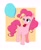 Size: 1697x2048 | Tagged: safe, artist:cheesesauce_45, pinkie pie, earth pony, pony, g4, balloon, simple background, smiling, solo