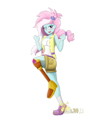 Size: 2021x2397 | Tagged: safe, artist:lordshrekzilla20, kerfuffle, human, equestria girls, g4, amputee, equestria girls-ified, female, high res, one eye closed, open mouth, open smile, prosthetic leg, prosthetic limb, prosthetics, raised leg, simple background, smiling, solo, transparent background