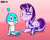 Size: 2000x1617 | Tagged: safe, artist:gradiusfanatic, starlight glimmer, oc, oc:bx-8, pony, robot, unicorn, g4, duo, female, gradient background, male