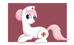 Size: 1280x782 | Tagged: safe, artist:imperiialfrost, nurse redheart, pony, g4, cute, heartabetes, lying down, prone, solo